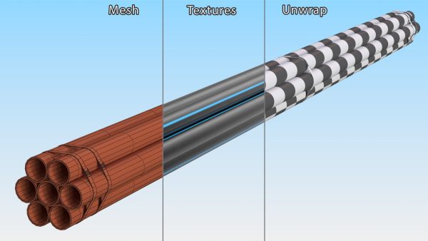 Thick Plastic Pipes Bundle 6 Meters