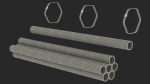 Thick Steel Pipes Bundle 2 Meters