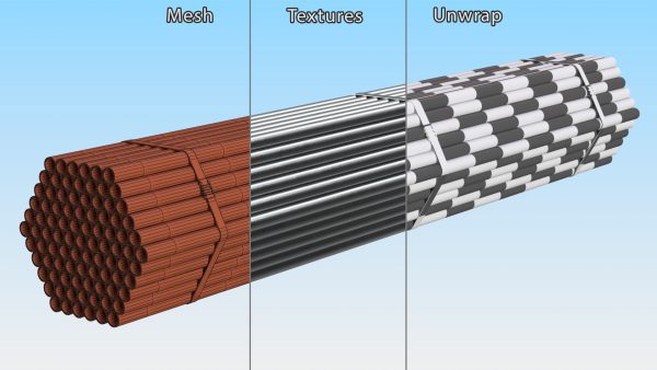 Thin Steel Pipes Bundle 2 Meters