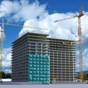 Tower Crane with Concrete Bucket