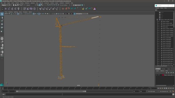 Tower Crane with Concrete Bucket