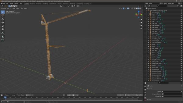 Tower Crane with Concrete Bucket