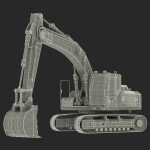 Tracked Excavator Komatsu Rigged