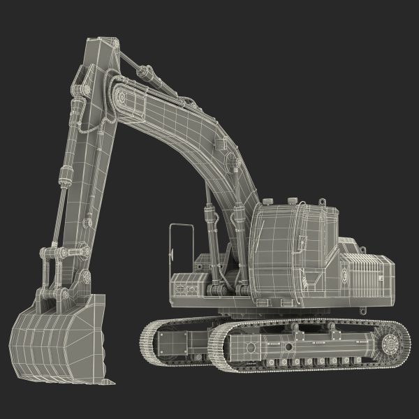 Tracked Excavator Komatsu Rigged