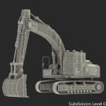 Tracked Excavator Komatsu Rigged