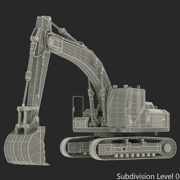Tracked Excavator Komatsu Rigged