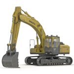 Tracked Excavator Komatsu Rigged