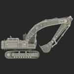 Tracked Excavator Komatsu Rigged