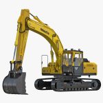 Tracked Excavator Komatsu Rigged