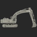 Tracked Excavator Komatsu Rigged