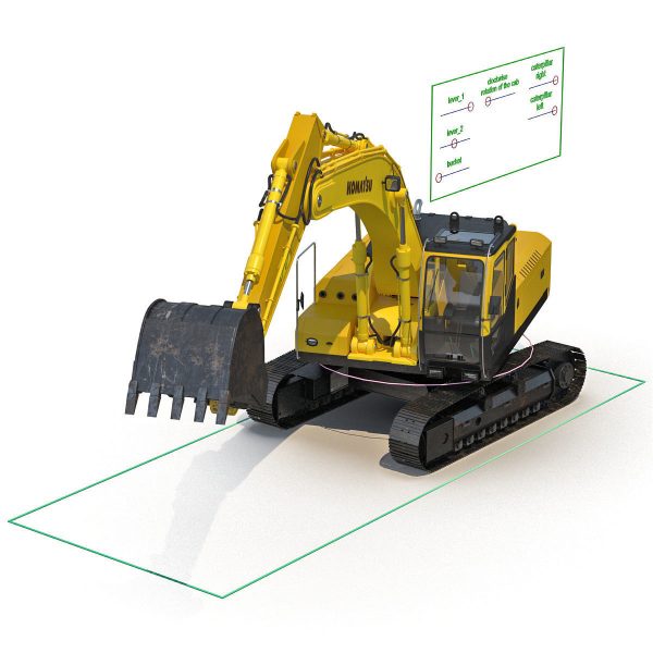 Tracked Excavator Komatsu Rigged