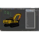 Tracked Excavator Komatsu Rigged