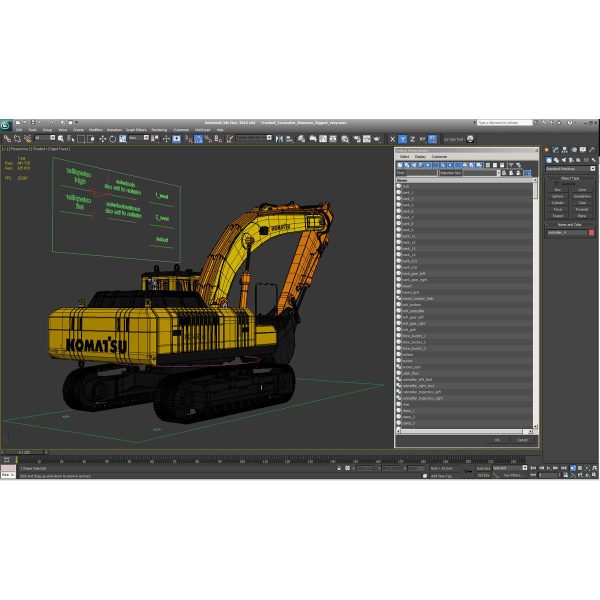 Tracked Excavator Komatsu Rigged