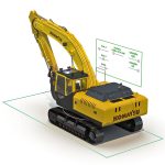 Tracked Excavator Komatsu Rigged