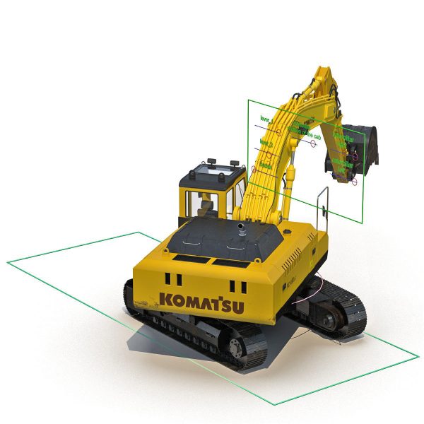 Tracked Excavator Komatsu Rigged
