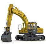 Tracked Excavator Komatsu Rigged