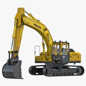 Tracked Excavator Komatsu Rigged