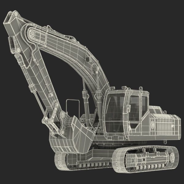 Tracked Excavator Komatsu Rigged