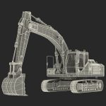 Tracked Excavator Komatsu Rigged