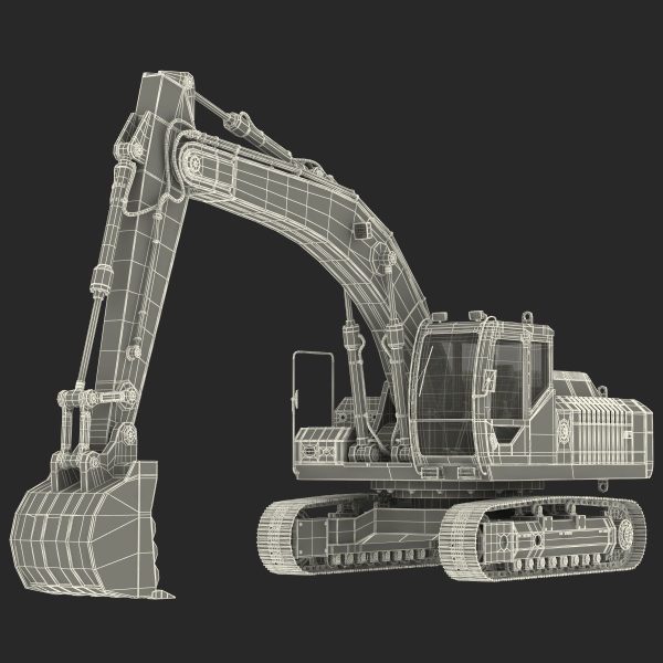 Tracked Excavator Komatsu Rigged