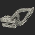 Tracked Excavator Komatsu Rigged