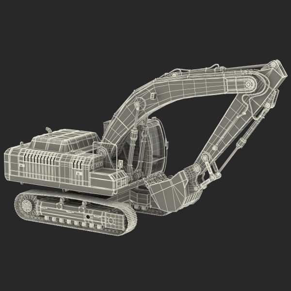 Tracked Excavator Komatsu Rigged
