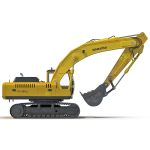 Tracked Excavator Komatsu Rigged