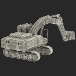 Tracked Excavator Komatsu Rigged