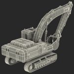 Tracked Excavator Komatsu Rigged