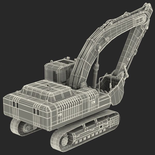 Tracked Excavator Komatsu Rigged