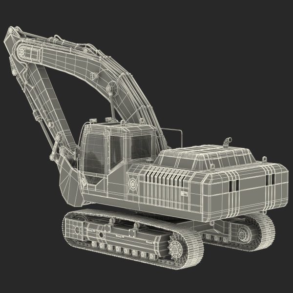 Tracked Excavator Komatsu Rigged