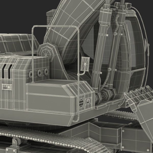 Tracked Excavator Komatsu Rigged