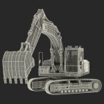 Tracked Excavator Komatsu Rigged