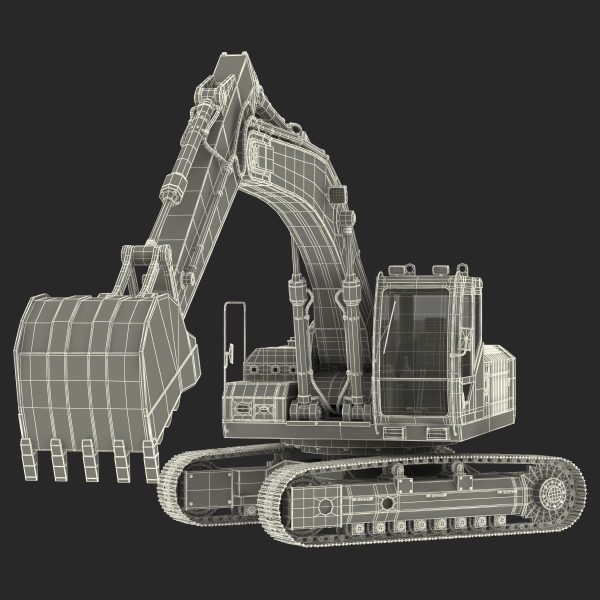 Tracked Excavator Komatsu Rigged