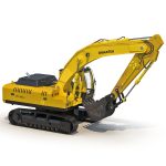 Tracked Excavator Komatsu Rigged