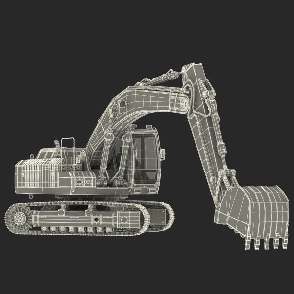 Tracked Excavator Komatsu Rigged