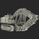Tracked Excavator Komatsu Rigged