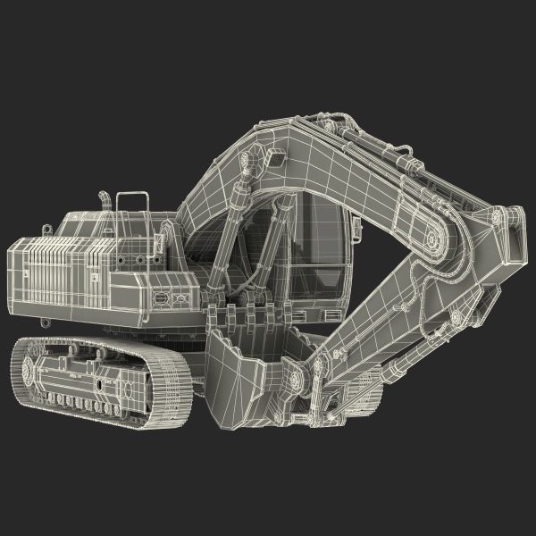 Tracked Excavator Komatsu Rigged
