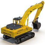 Tracked Excavator Komatsu Rigged