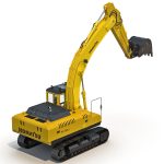 Tracked Excavator Komatsu Rigged