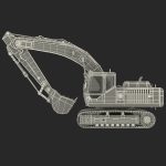 Tracked Excavator Komatsu Rigged