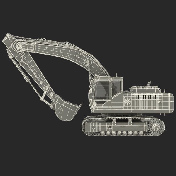 Tracked Excavator Komatsu Rigged