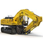 Tracked Excavator Komatsu Rigged