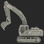 Tracked Excavator Komatsu Rigged