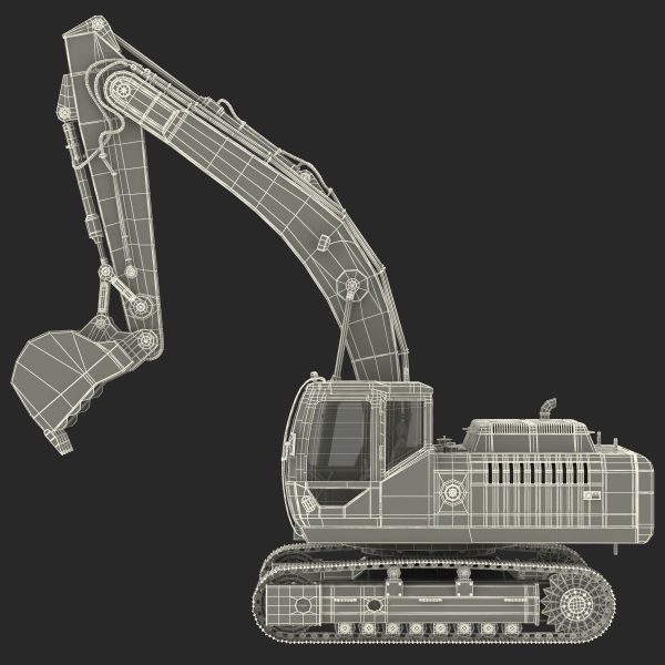 Tracked Excavator Komatsu Rigged