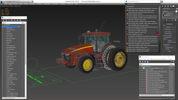 Tractor Dual Wheels Rigged