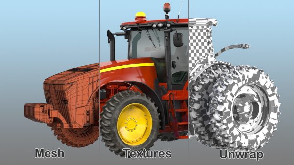 Tractor Dual Wheels Rigged
