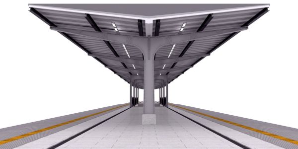 Train platform 3D model