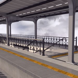 Train platform 3D model