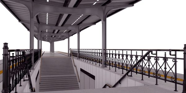 Train platform 3D model
